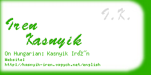 iren kasnyik business card